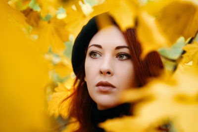 Close-up portrait of young woman