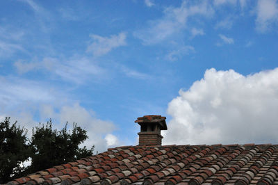 Low angle view of house against sky