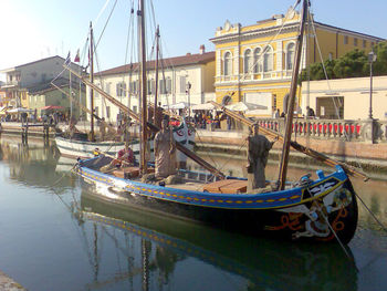 View of boats in canal