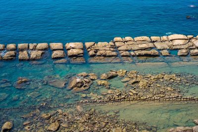 High angle view of sea