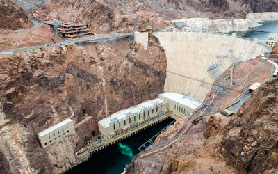 High angle view of dam