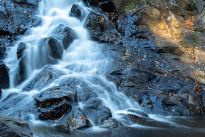 Scenic view of waterfall