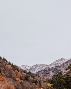 Scenic view of mountains against clear sky