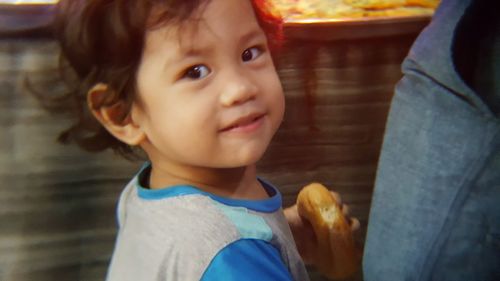 Close-up portrait of cute boy