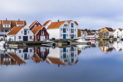 Reflection of buildings in water