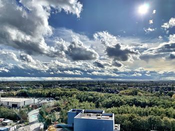 High angle view of townscape against sky