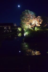 Low angle view of illuminated street light