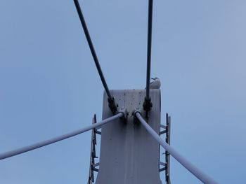 Low angle view of mast against clear sky