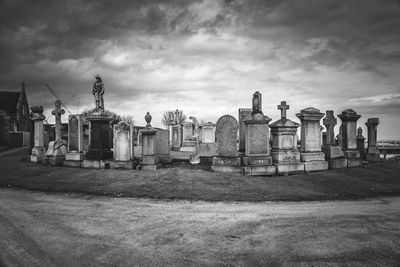 View of cemetery against sky