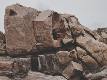 Rock formation against sky