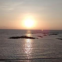 Scenic view of sea at sunset