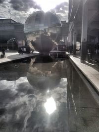 Reflection of buildings in water