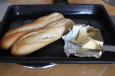 Close-up of food on table