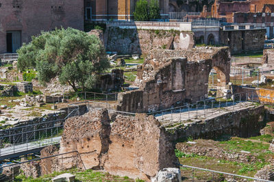 Old ruin building in city