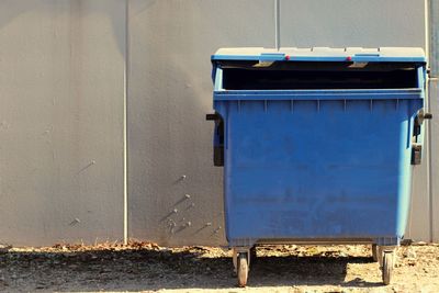 High angle view of garbage bin