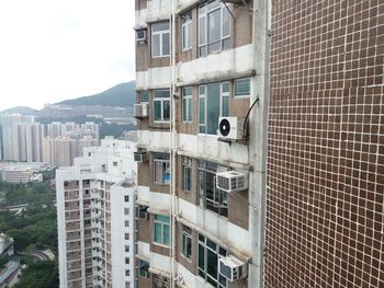 Exterior of modern buildings against clear sky