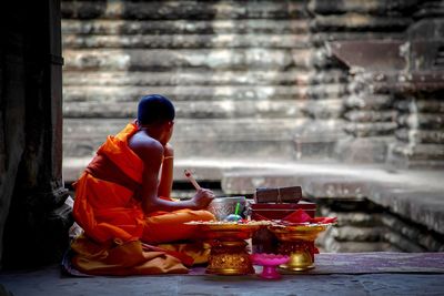 Man sitting in temple