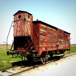 View of train on road