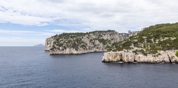 Scenic view of sea and rocks