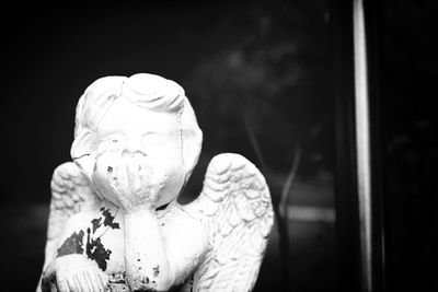 Close-up of carving on wall