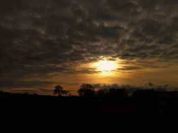 Silhouette of landscape at sunset
