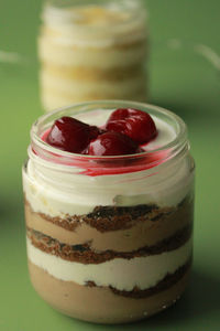 Close-up of dessert in glass