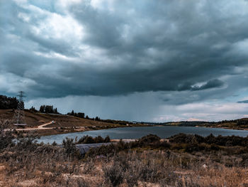 Storm clouds over land