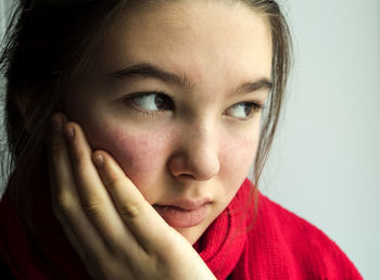 Close-up of 8girl at home