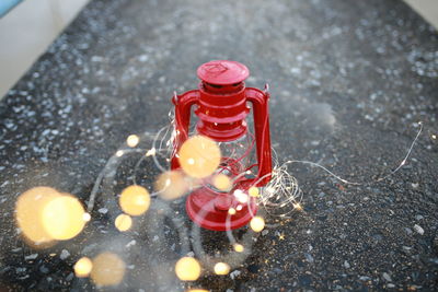 High angle view of fire hydrant in container