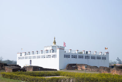 Low angle view of building against clear sky