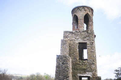 Low angle view of historic building against clear sky