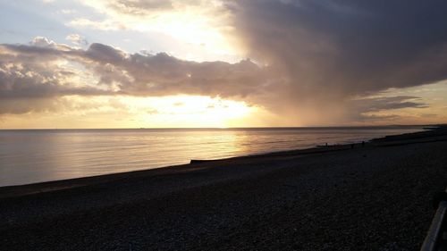 Scenic view of sea during sunset