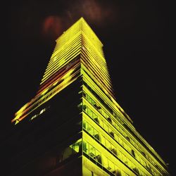 Low angle view of illuminated building