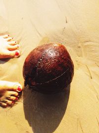 Low section of woman on sand