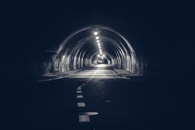 Empty road in tunnel