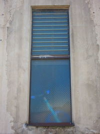 View of blue window