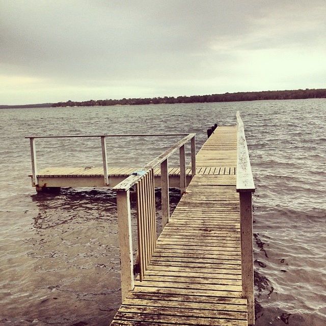 pier, water, sky, sea, wood - material, jetty, tranquility, tranquil scene, the way forward, railing, built structure, wood, boardwalk, nature, scenics, cloud - sky, wood paneling, beach, lake, cloud