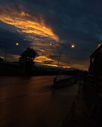 Road against sky at night