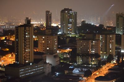 Illuminated city at night