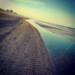 Surface level of land against sea