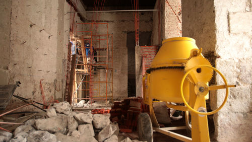 View of yellow construction site