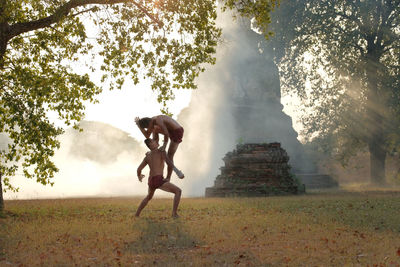 Martial arts of muay thai or thai boxing at thailand, muay thai at ayutthaya thailand