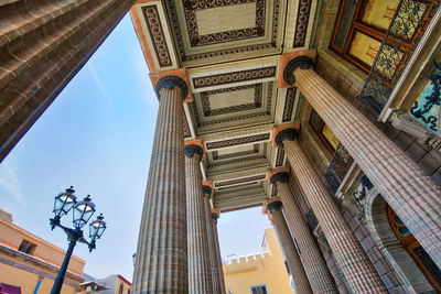 Low angle view of buildings against sky