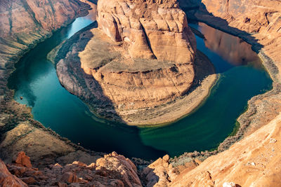 High angle view of rock formations