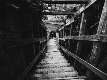 View of railroad tracks in tunnel