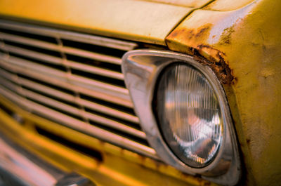 Close-up of old vintage car