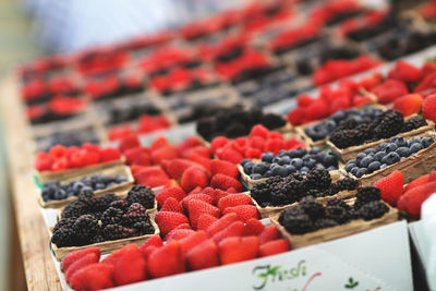 Variety of fruits for sale at market