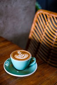 Coffee cup on table