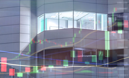 Digital composite image of glass building
