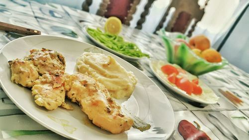 Close-up of food in plate